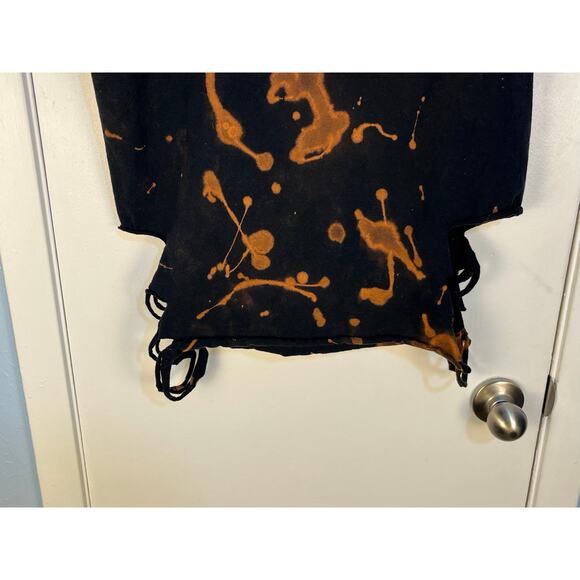 VTG Upcycled Thrasher T-Shirt Medium Black Bleach Distressed Grunge Festival - Picture 6 of 6
